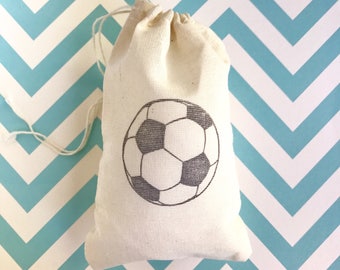 Soccer Favor Bags Sports Birthday Party Bags Goodie Bags Boy Baby Shower Muslin Gift Bag Candy Groomsmen Gift for Him