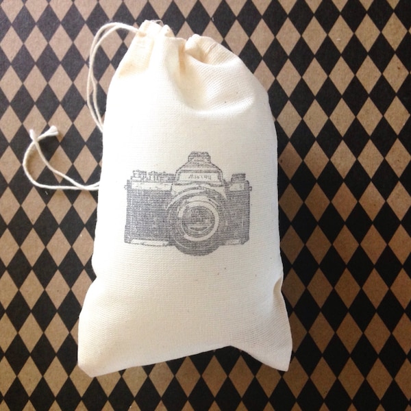 Camera Favor Bags Photographer Party Bag Wedding Welcome Baby Shower Photography Photo Vintage Jewelry Bachelorette Candy Goodie Treat Bag