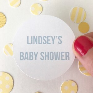 Custom Baby Shower Stickers | Personalized Baby Boy Round Circle Sticker Favor Bag Label | Its a Boy Blue Gift Bag Bag Envelope Seal Package