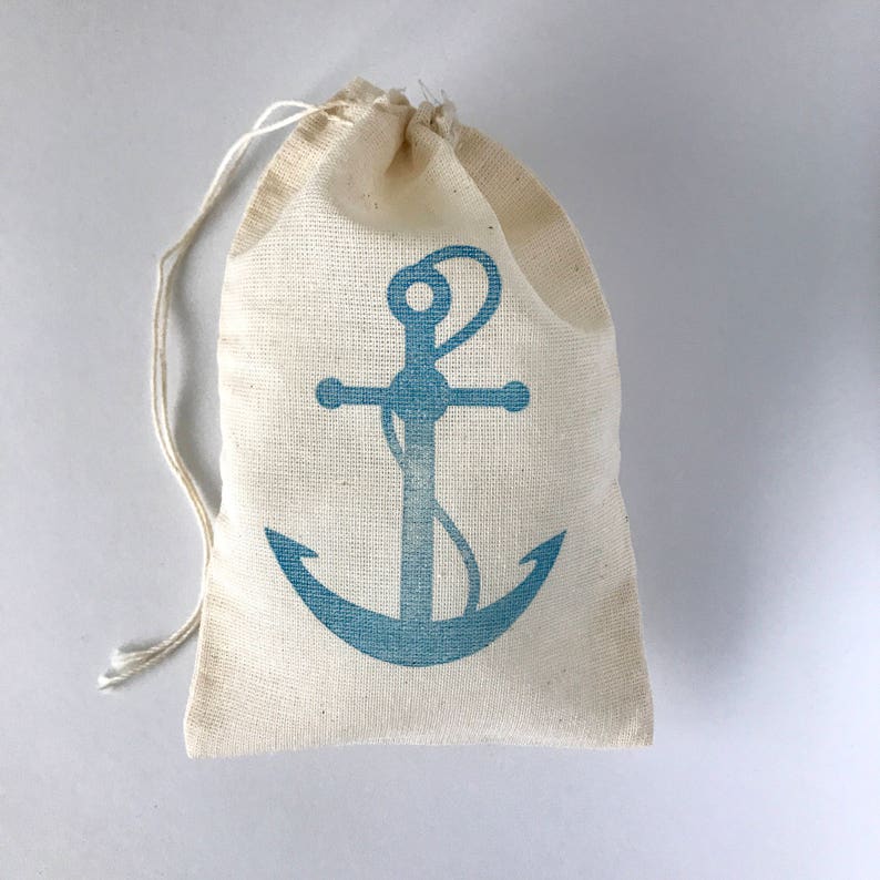 Anchor Favor Bags Nautical Party Bag Beach Destination Wedding Etsy