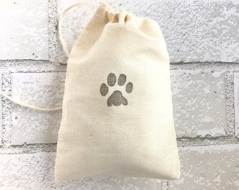 Paw Print Favor Bags Dog Goodie Bag Party Bags Wedding Welcome Baby Shower Candy Bag Cat Birthday Bridesmaid Soap Jewelry Muslin