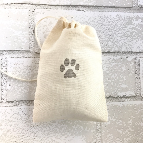 Paw Print Favor Bags Dog Goodie Bag Party Bags Wedding Welcome Baby Shower Candy Bag Cat Birthday Bridesmaid Soap Jewelry Muslin