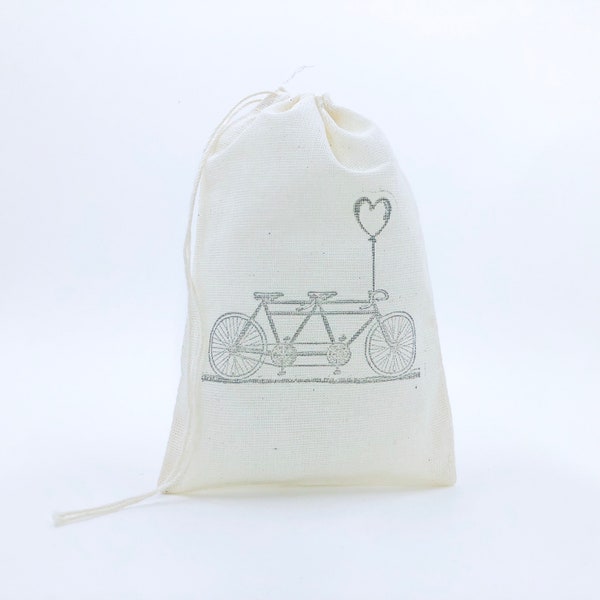 Bike Favor Bags Bicycle Party Bag Wedding Welcome Gift Bag Birthday Baby Shower Goodie Candy Muslin Cloth Bag