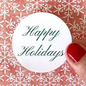Pegatinas de felices fiestas/sello de tarjeta de Navidad círculo de fiesta navideña etiqueta de sobre redondo correo, embalaje etiqueta de regalo para bolsa de agradecimiento