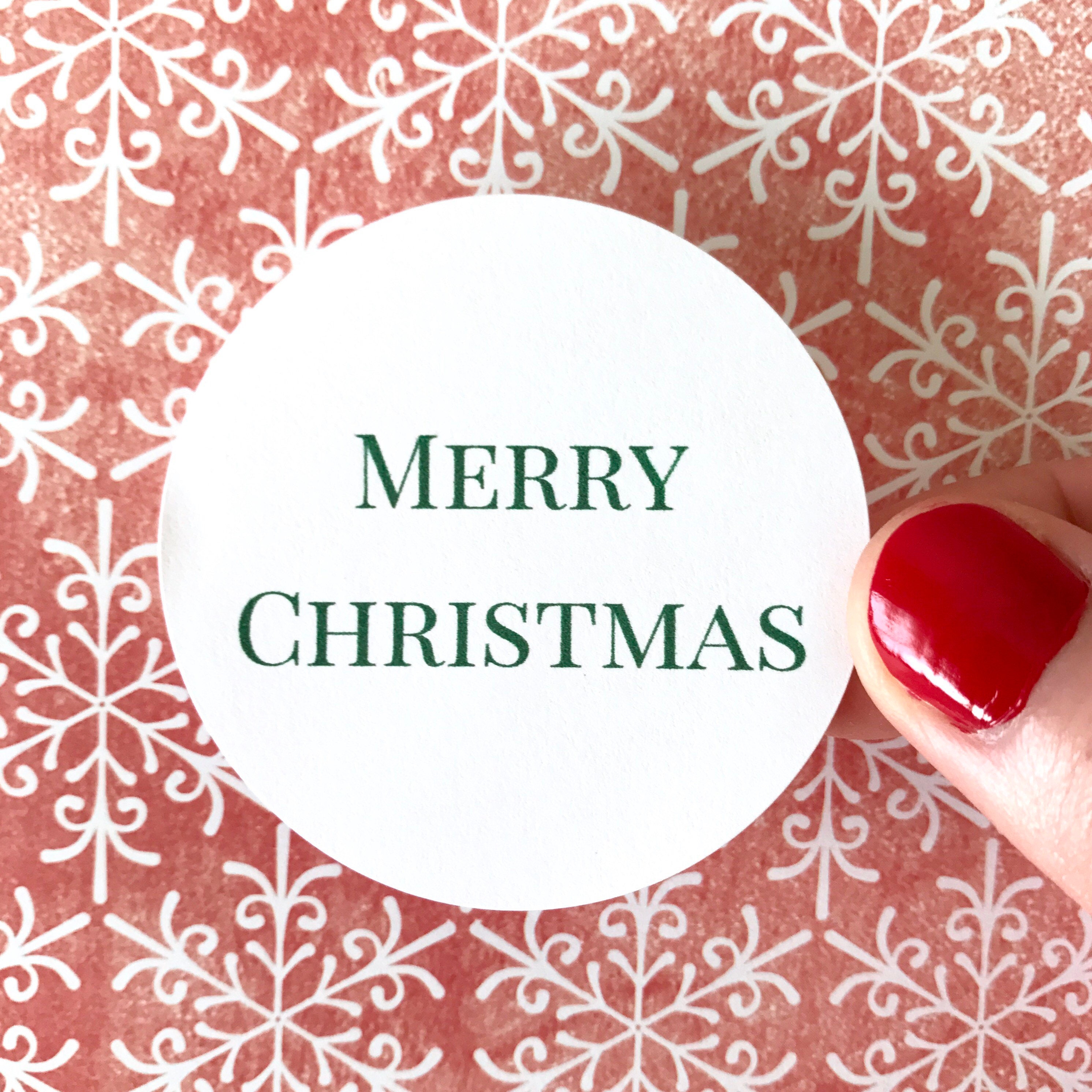 Merry Christmas Stickers Christmas Card Seal Holiday Party  Etsy