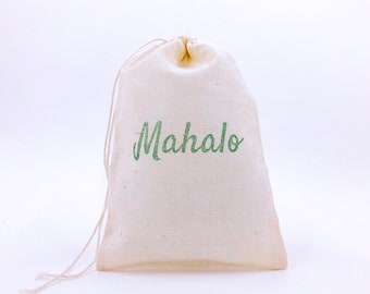 Mahalo Favor Bags Nautical Party Bag Beach Wedding Welcome Gift Bag Baby Shower Birthday Bachelorette Hawaiian Tropical Goodie Candy Treat