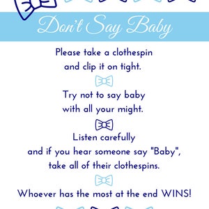 Dont Say Baby Sign Instant Printable Digital Download Baby - Etsy