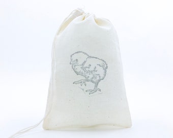 Baby Shower Favor Bags Baby Chick Party Bag Farm Nursery Rhyme Soap Jewelry Candy Goodie Muslin Cloth Bags