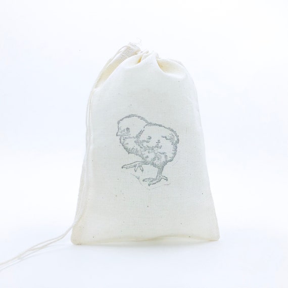 Baby Shower Favor Bags Baby Chick Party Bag Farm Nursery Rhyme Soap Jewelry Candy Goodie Muslin Cloth Bags