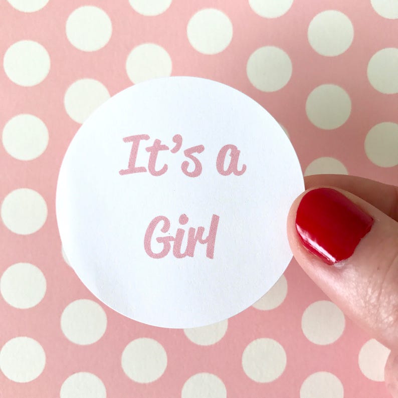 Envelope Seal Package Sticker It/'s a Girl Stickers Baby Girl Pink Favor Bag Gift Label Baby Shower Favor Bag Circle Sticker