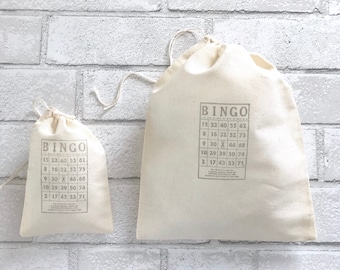 Bingo Favor Bags Game Party Bag Wedding Welcome Birthday Party Baby Shower Bridesmaid Candy Goodie Treat Gift Bag cloth Muslin