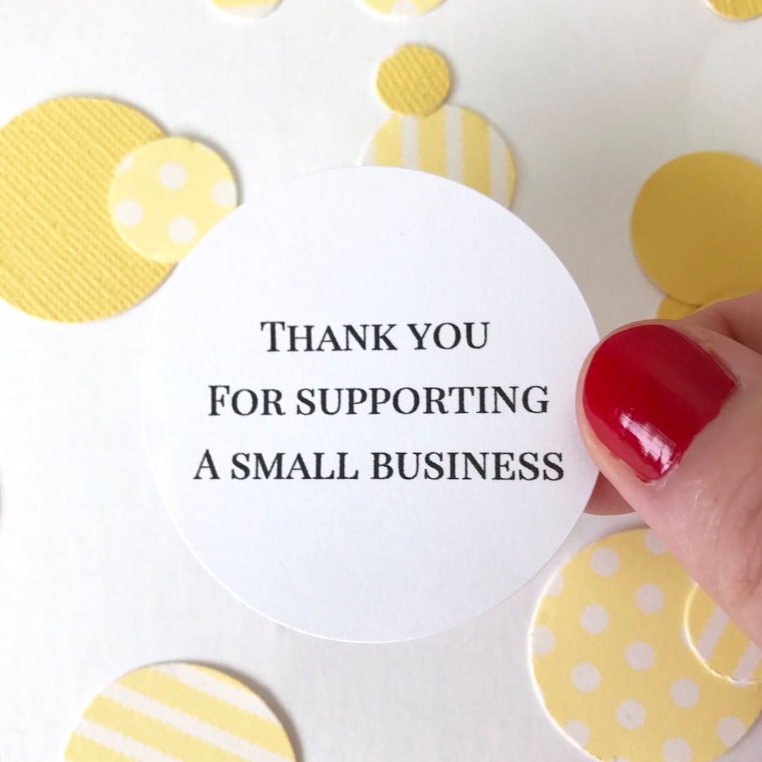 Supporting Small Business Stickers | Thank You Round Circle Sticker ...