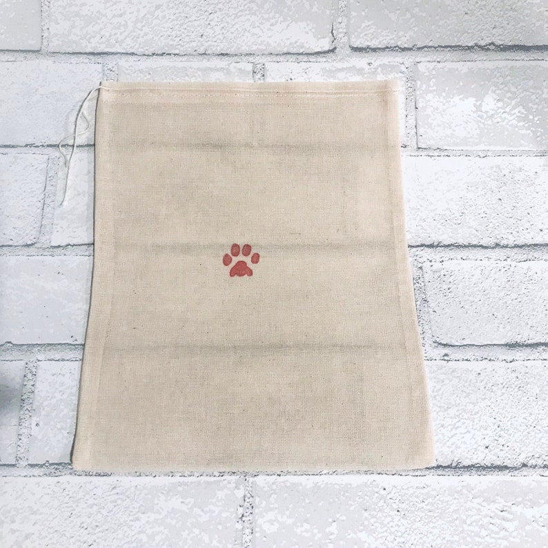 Paw Print Favor Bags Dog Goodie Bag Party Bags Wedding Welcome Baby Shower Candy Bag Cat Birthday Bridesmaid Soap Jewelry Muslin image 2