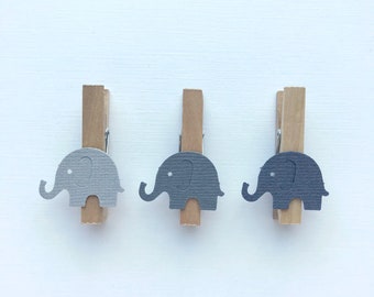 Gray Elephant Clothespins Dont Say Baby Game Baby Shower Decoration Grey Party Favor Clothes Pins Clips Girl Boy Gender Reveal Neutral