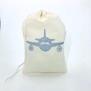Airplane Party Bags Aviation Baby Shower Pilot Retirement Favor Bags Goodie Bags Gift Bags Candy Bag Cloth Fabric Muslin Soap Baby Boy
