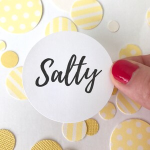 Salty and Sweet Stickers Wedding Treat Favor Bag Circle Round Label Envelope Seal Thank You Gift Bag Cards Package Goodie Candy Bag image 5