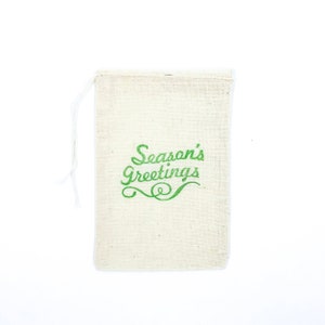 Seasons Greetings Favor Bags Christmas Party Bags Holidays Goodie Candy Cloth Muslin Bag Gift Bag Wrap Exchange Advent Soap Stocking Stuffer image 5