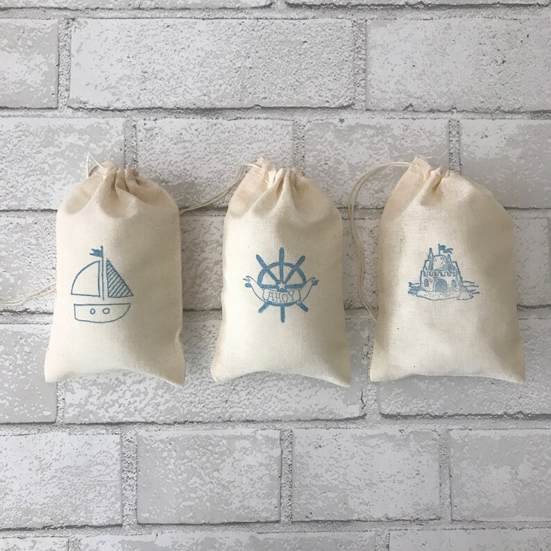 Nautical Favor Bags Beach Sailboat Boat Party Bag Destination Etsy