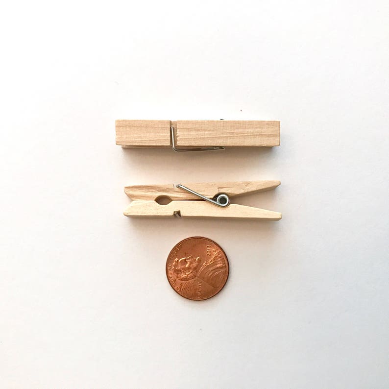 Clothespins 25 Bulk Natural Unfinished Wood Mini Clothes Pins Etsy