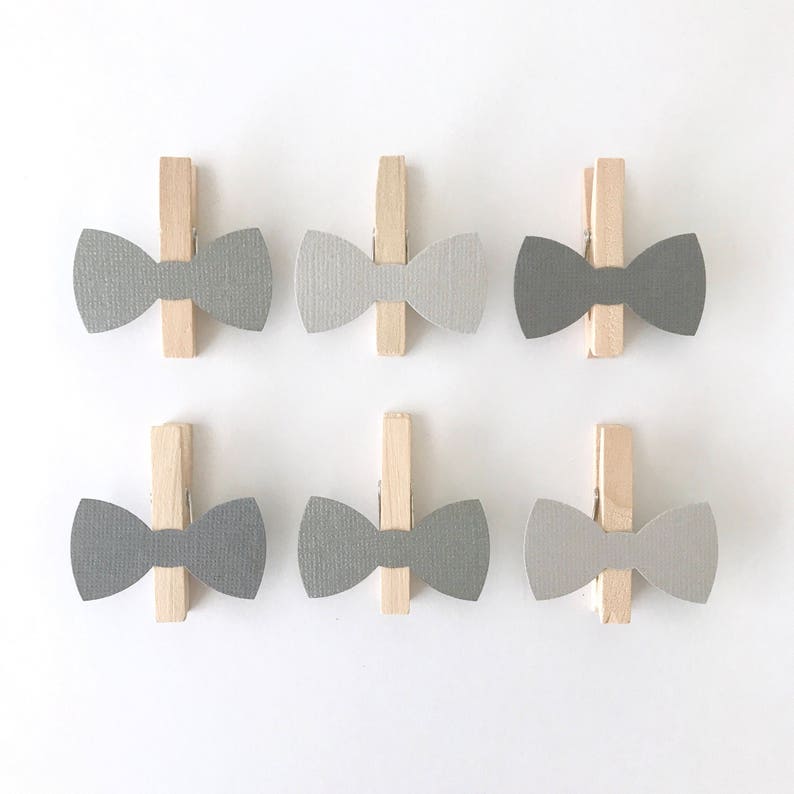 Gray Bow Tie Clothespin Baby Shower Decoration Dont Say Baby Etsy