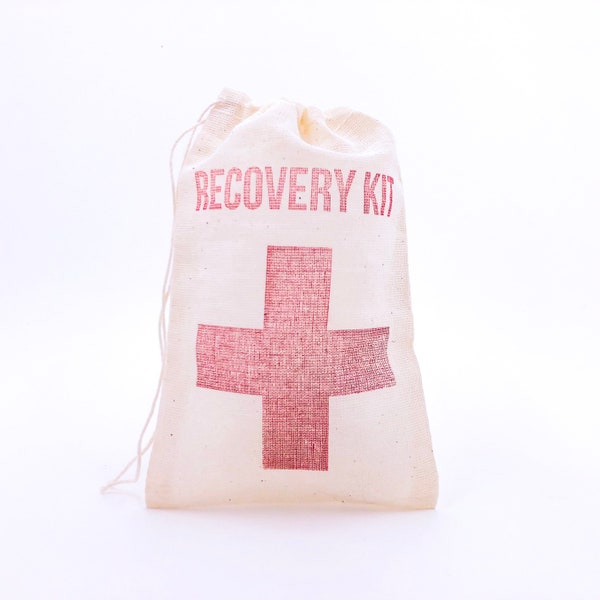 Recovery Kit with Cross Bags | Bachelorette Favor Bags Hangover Party Bags Wedding Welcome Recovery Goodie Gift Bag Groomsmen Bachelor Cloth