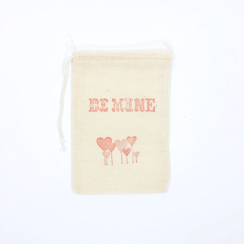 Be Mine Hearts Favor Bags Valentine's Day Party Bag Candy Goodie Treat Bag Wedding Welcome Gift Bag Jewelry Soap Cloth Bag image 5