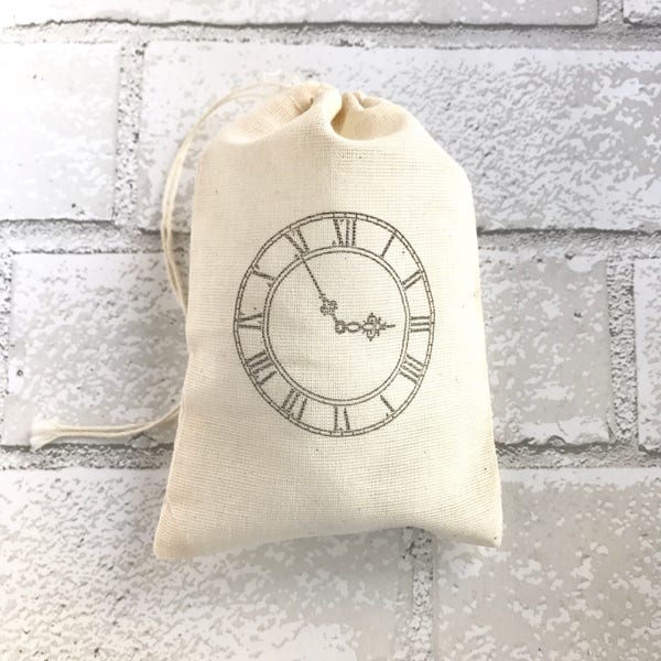 Vintage Clock Favor Bags Wedding Welcome Party Bag Baby Shower Gift Bag Birthday Bachelorette Jewelry Soap Candy Goodie