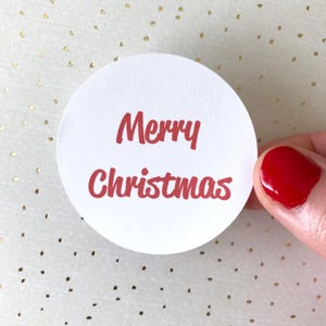 Merry Christmas Stickers | Christmas Card Round Circle Seal Holiday Party Envelope Label Mail, Packaging Thank You Bag Sticker Gift Tag