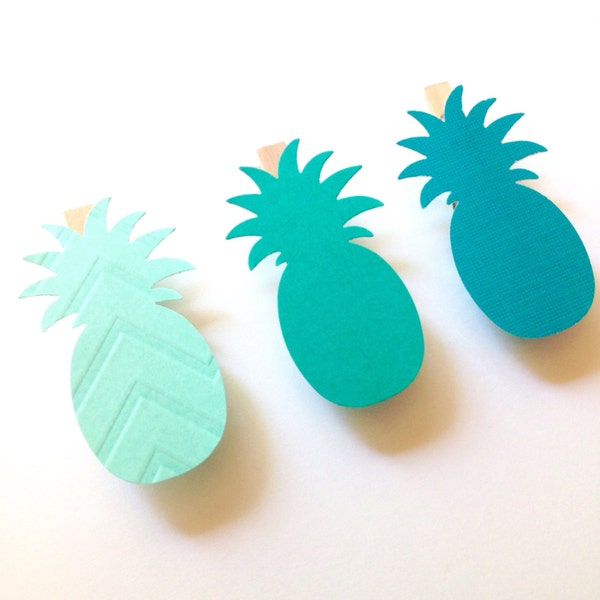 Teal Pineapple Clothespins Wedding Baby Shower Decoration Clothes Pin Clips Hawaiian Beach Party Favors Dont Say Baby Drink Marker