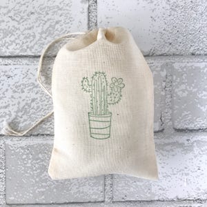 Cactus Favor Bags Bachelorette Party Bags Wedding Welcome Baby Shower Succulent Candy Goodie Gift Bag Birthday Muslin Cloth Bag image 1