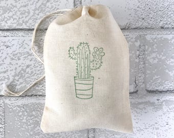 Cactus Favor Bags Bachelorette Party Bags Wedding Welcome Baby Shower Succulent Candy Goodie Gift Bag Birthday Muslin Cloth Bag