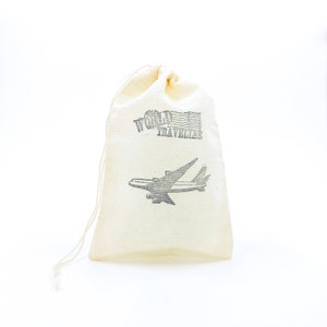 Airplane Favor Bags Bon Voyage Party Bags Travel Theme Gift Bag Going Away Goodie Bags Destination Wedding Welcome Baby Shower Muslin