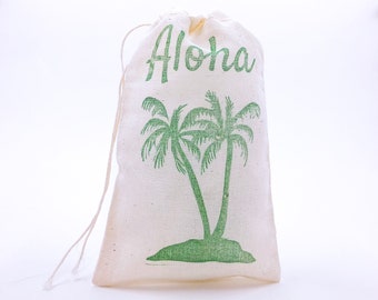 Palm Tree Favor Bags Hawaiian Party Bags Aloha Gift Bags Beach Goodie Bags Wedding Welcome Bachelorette Bridesmaid Birthday Shower Jewelry