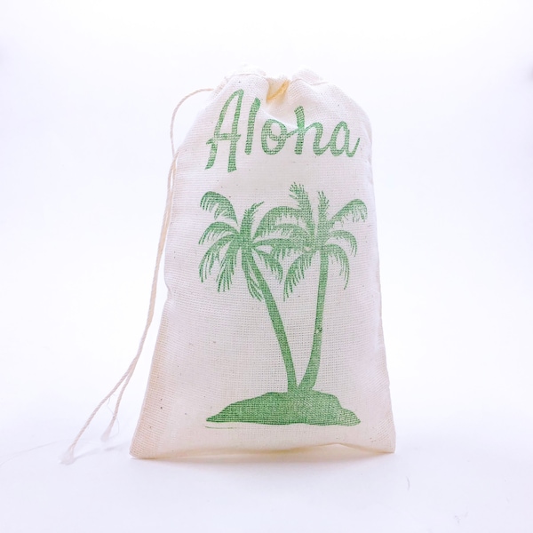 Palm Tree Favor Bags Hawaiian Party Bags Aloha Gift Bags Beach Goodie Bags Wedding Welcome Bachelorette Bridesmaid Birthday Shower Jewelry