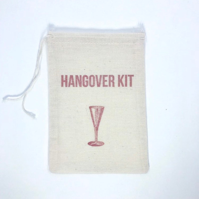 Hangover Kit Favor Bags Champagne Bachelorette Party Bags Holiday Survival Kit Goodie Bag Wedding Welcome Recovery Gift Bag Bridesmaid