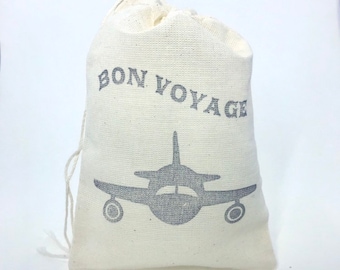 Airplane Bon Voyage Favor Bags Aviation Wedding Welcome Party Bags Baby Shower Pilot Retirement Goodie Gift Bags Candy Bachelorette Travel