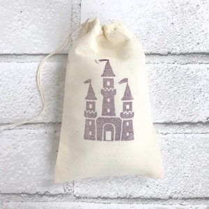 Castle Favor Bags Princess Party Bag Fairy Tale Baby Shower Gift Bag Birthday Candy Goodie Treat Jewelry Soap Bag Bachelorette Bridesmaid image 1
