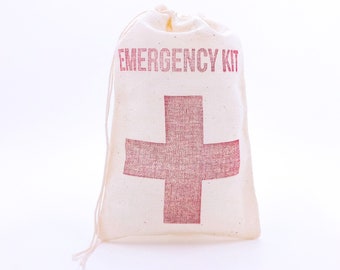 Emergency Kit with Cross Bags Bachelorette Favor Bags Hangover Party Bags Wedding Welcome Recovery Muslin Goodie Gift Bag Groomsmen Bachelor