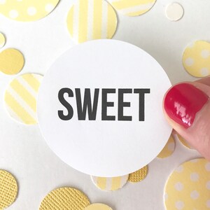 Salty and Sweet Stickers Wedding Treat Favor Bag Circle Round Label Envelope Seal Thank You Gift Bag Cards Package Goodie Candy Bag image 2