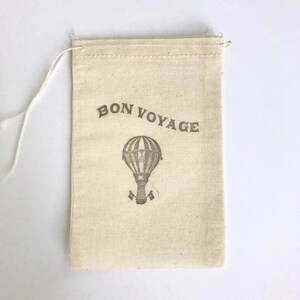 Hot Air Balloon Favor Bags Bon Voyage Party Bags Travel Theme Gift Bag Going Away Goodie Bags Destination Wedding Welcome Baby Shower Muslin image 6