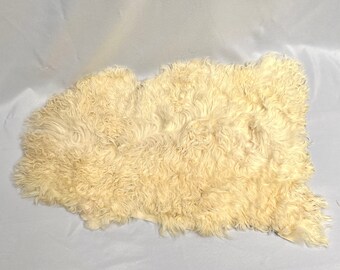 Natural Curly Spanish Sheepskin Hide Throw/Rug