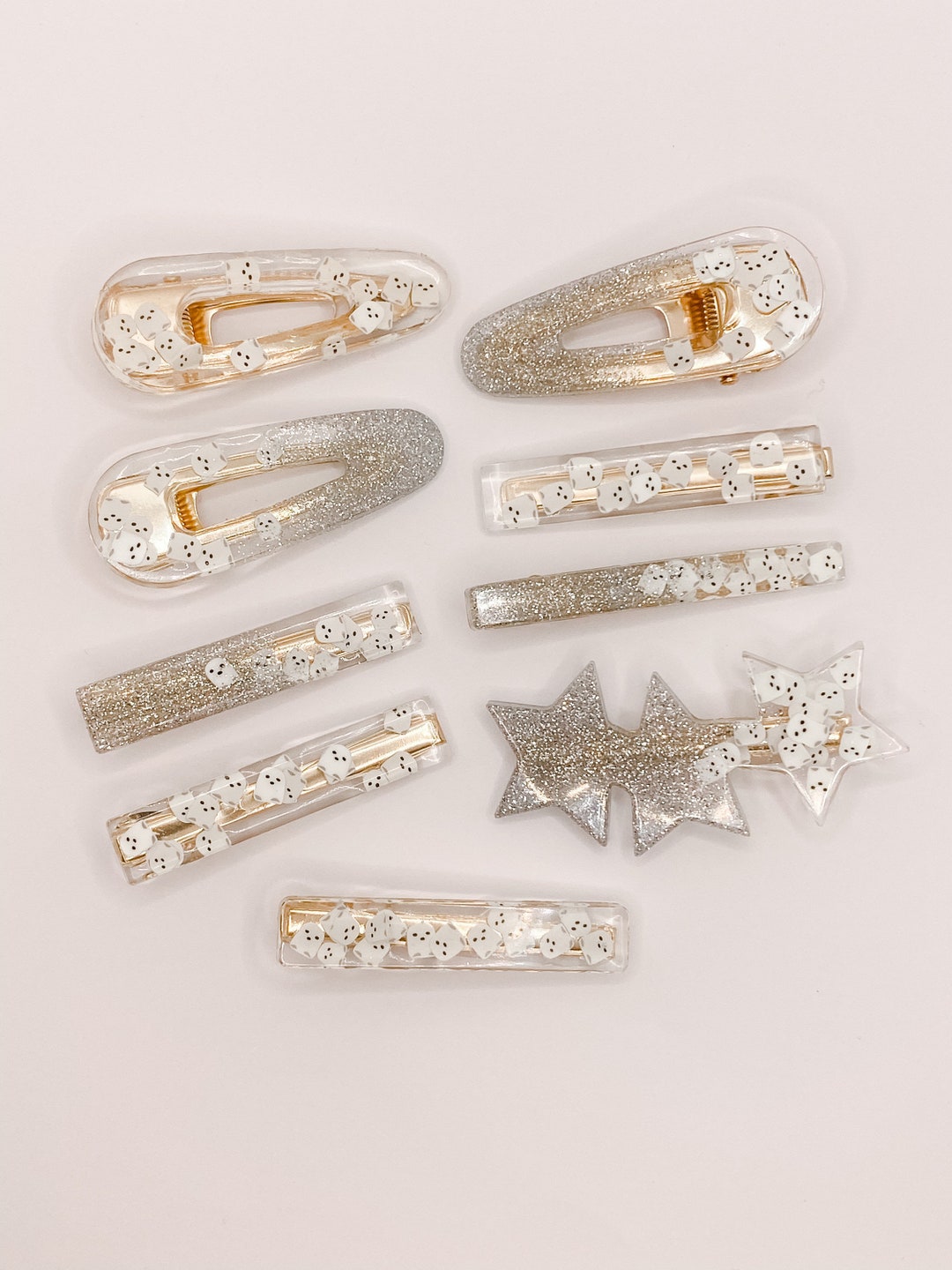 Ghost Hair Clip, Ghost Resin Clip, Spooky Hair Clip, Spooky Resin Clip, Halloween Hair Clip