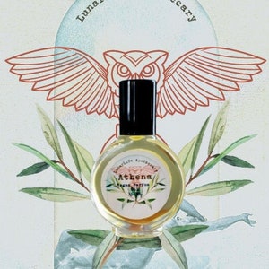 Athena * Indie Perfume * Perfume Oil * 15 ML *  Roll-On * Amber * Botanical Labdanum Absolute and Sandalwood * Mythology Perfume line