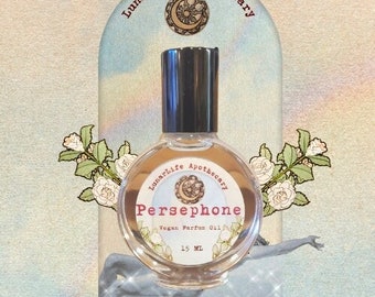 Persephone | Parfum Oil | Fresh Cut Flowers | Tuberose | Muguet | Jasmine | Rose | Green leaves | Peach | LunarLife Mythology Collection
