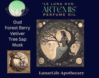 Le Luna Oud Goddess Artemis * Indie Perfume Oil * Wild Berries * Vetiver * Pine Needles * Musk* Cedar * Oud * Anointing Perfume Oil
