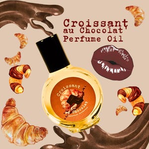Croissant au Chocolat * Indie Perfume Oil  * Roll On * Gourmand * Creamy milk chocolate * Flaky Croissant * Sea Salt * Sweet Cream * Vanilla