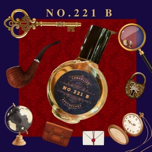 No. 221 B * Indie Perfume Oil * Dark Academia * Tobacco * Rum * Vanilla Bean * Pink Pepper * Mystery Man * Gender Neutral leaning masculine