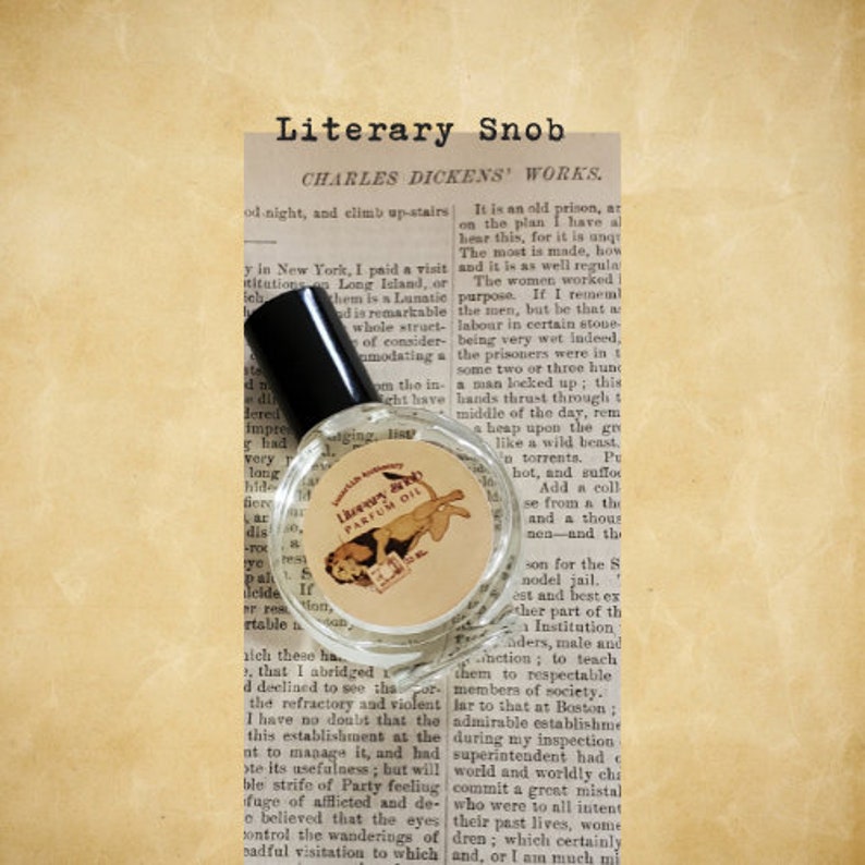 Literary Snob Indie Perfume Gourmand Boozy Perfumed Librarian Paper French Library Perfume Leather Peach Violet image 1