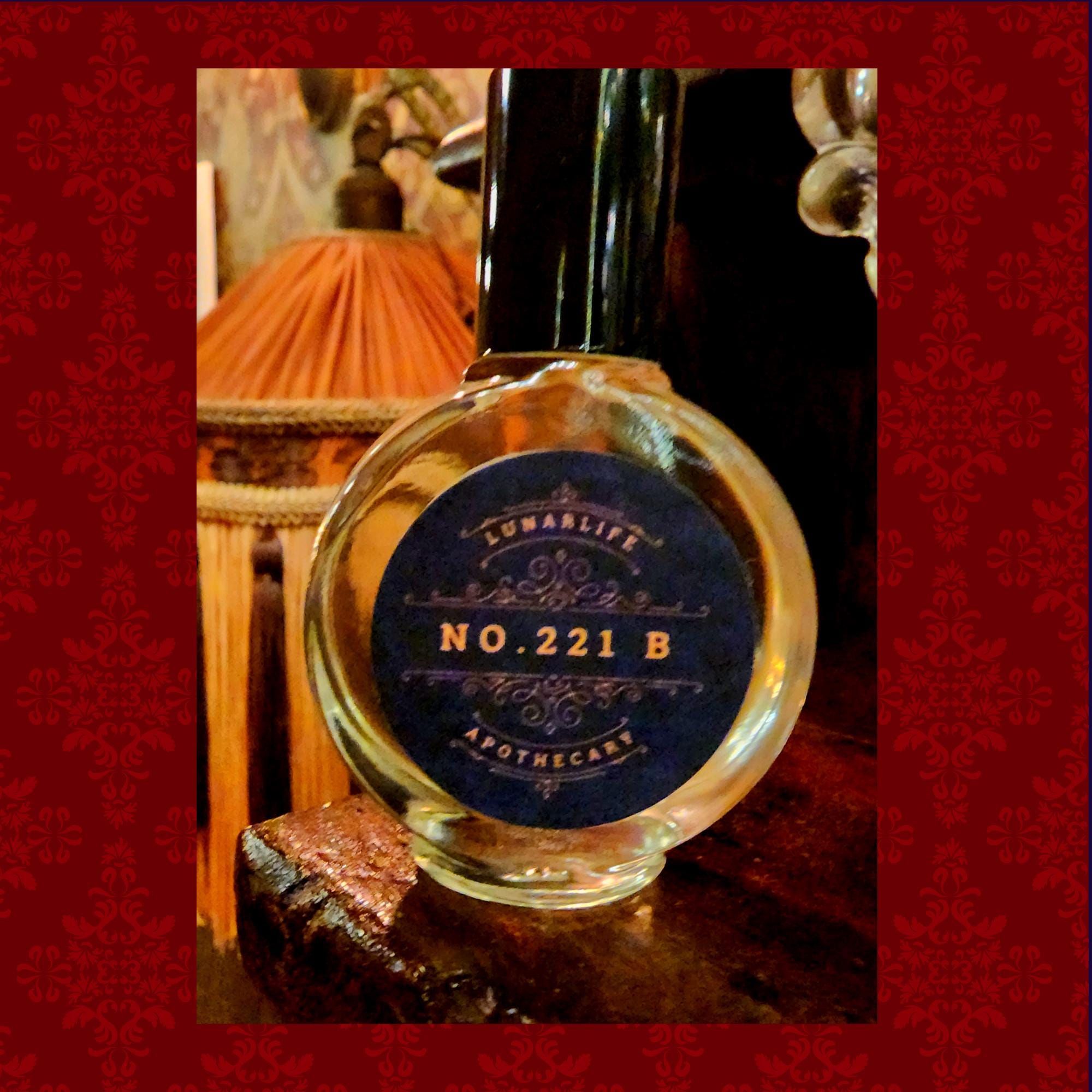 No. 221 B * Indie Perfume Oil * Dark Academia * Tobacco * Rum * Vanilla Bean * Pink Pepper * Mystery Man * Gender Neutral leaning masculine