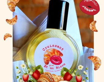Croissant et un Bisou * Indie Perfume * Oil * Flaky Buttery Pastry * Kiss of Strawberry Preserves* Perfect for layering or on its own!
